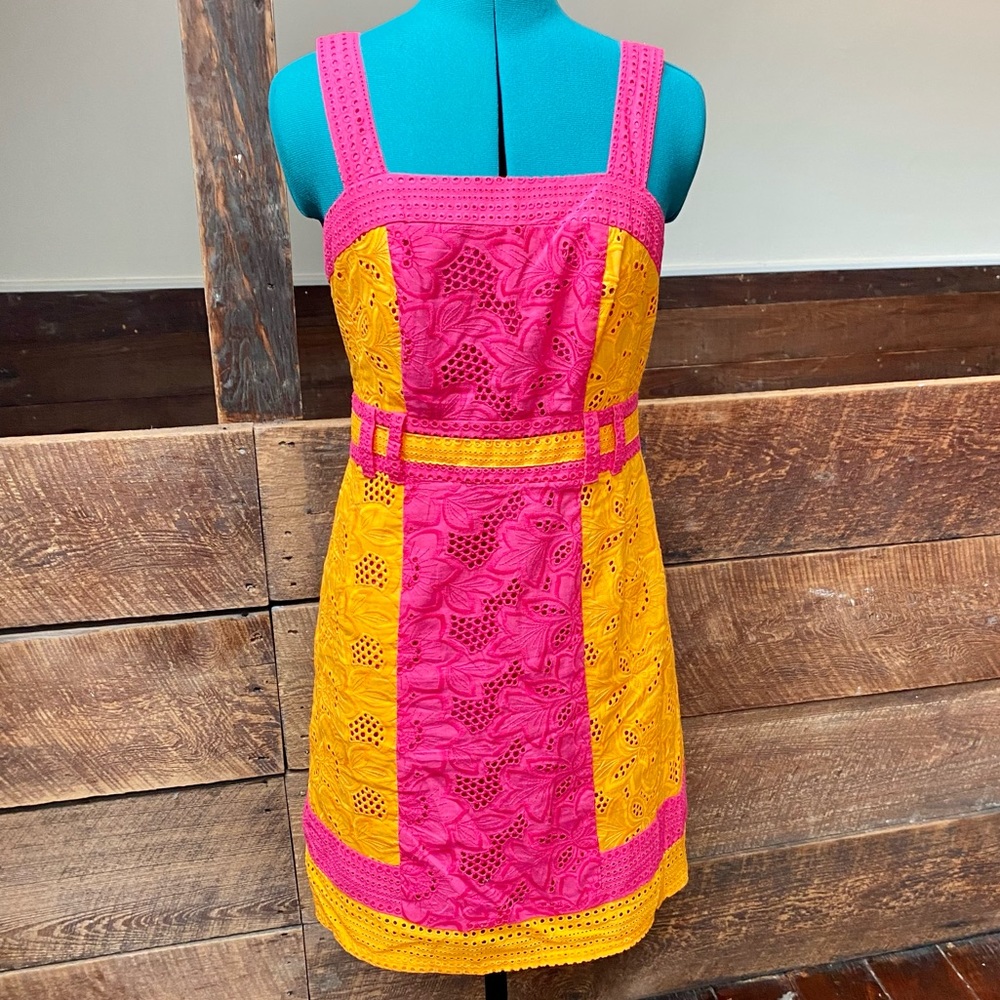 Nanette Lepore Vibrant Eyelet Lace Cotton Dress